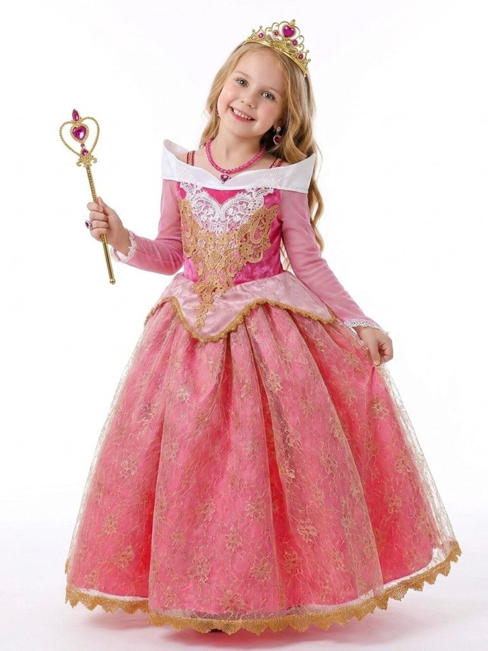 Pink Princess Dress Set with Tiara set - Picture 4 of 10